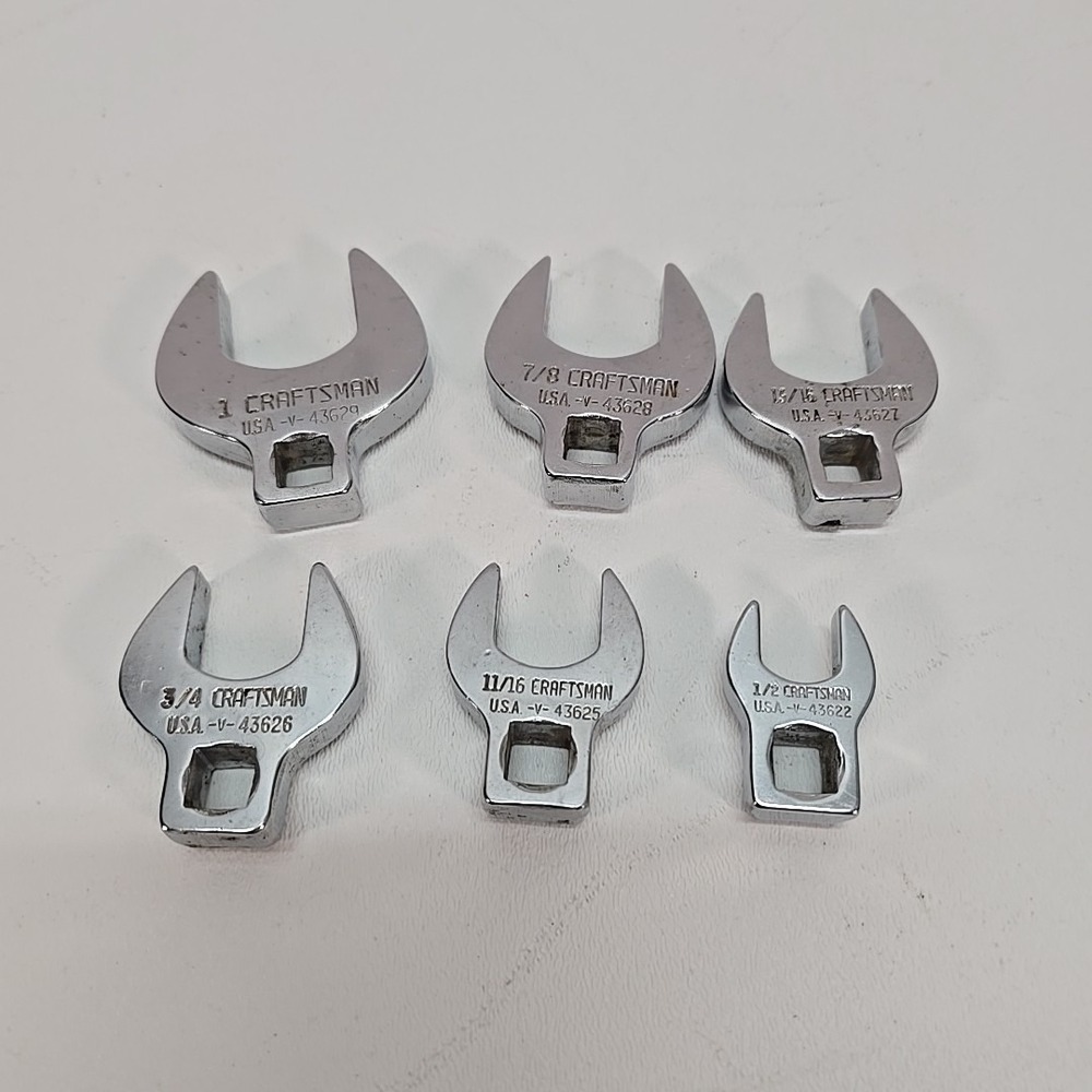 Craftsman 3/8" Drive‎ CrowsFoot Socket Set of 6 -V- USA, 1/2"-1" 43622-43629